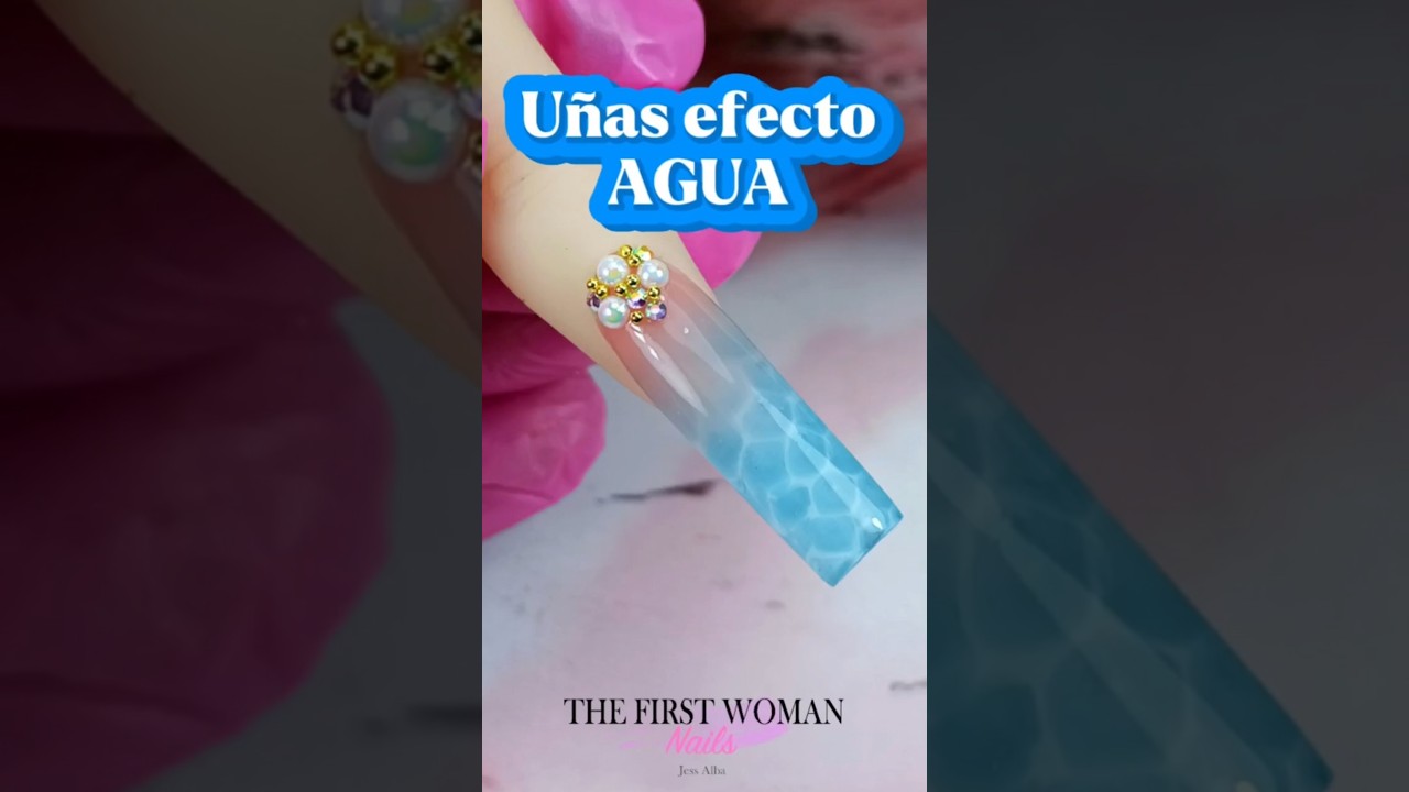 U&ntilde;as EFECTO AGUA 💅🏻💦 Tutorial este mi&eacute;rcoles 🥰 #nailart #nails #easynails