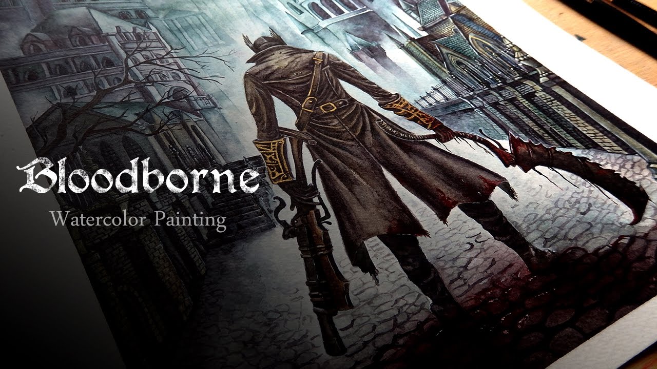 ll Bloodborne ll - Watercolor painting (aquarelle) - Drawing