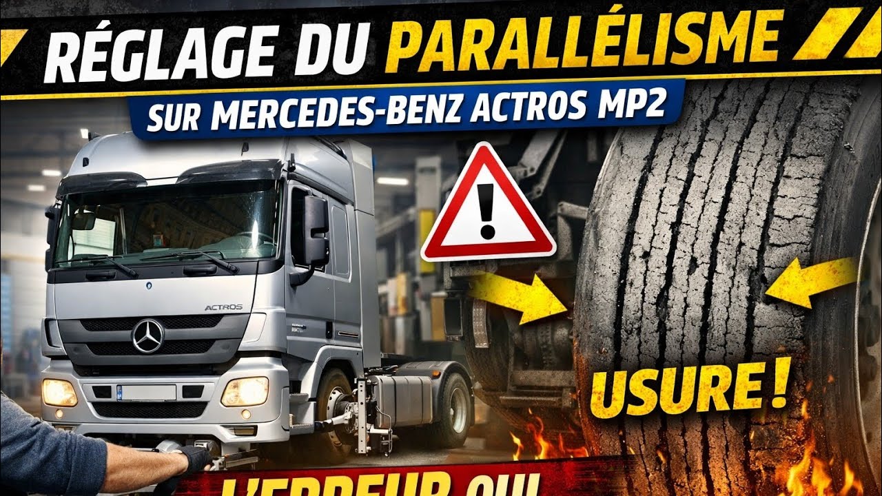  Réglage du parallélisme sur Mercedes-Benz Actros MP2 : l’erreur qui détruit vos pneus !