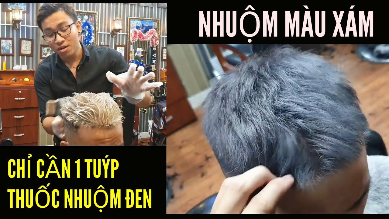 SIÊU ĐỘC ! Nhuộm màu XÁM chỉ bằng thuốc nhuộm đen ra màu cực đẹp