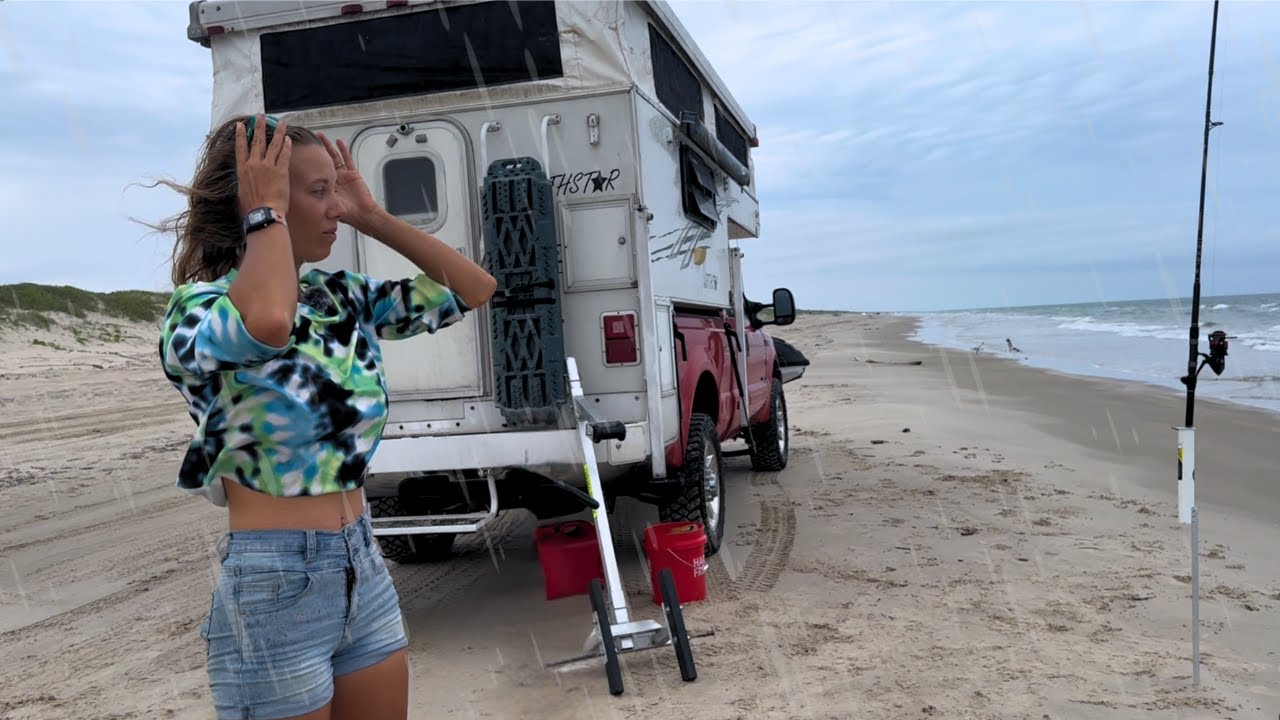tropical storm camping with a side of racoon rescue.