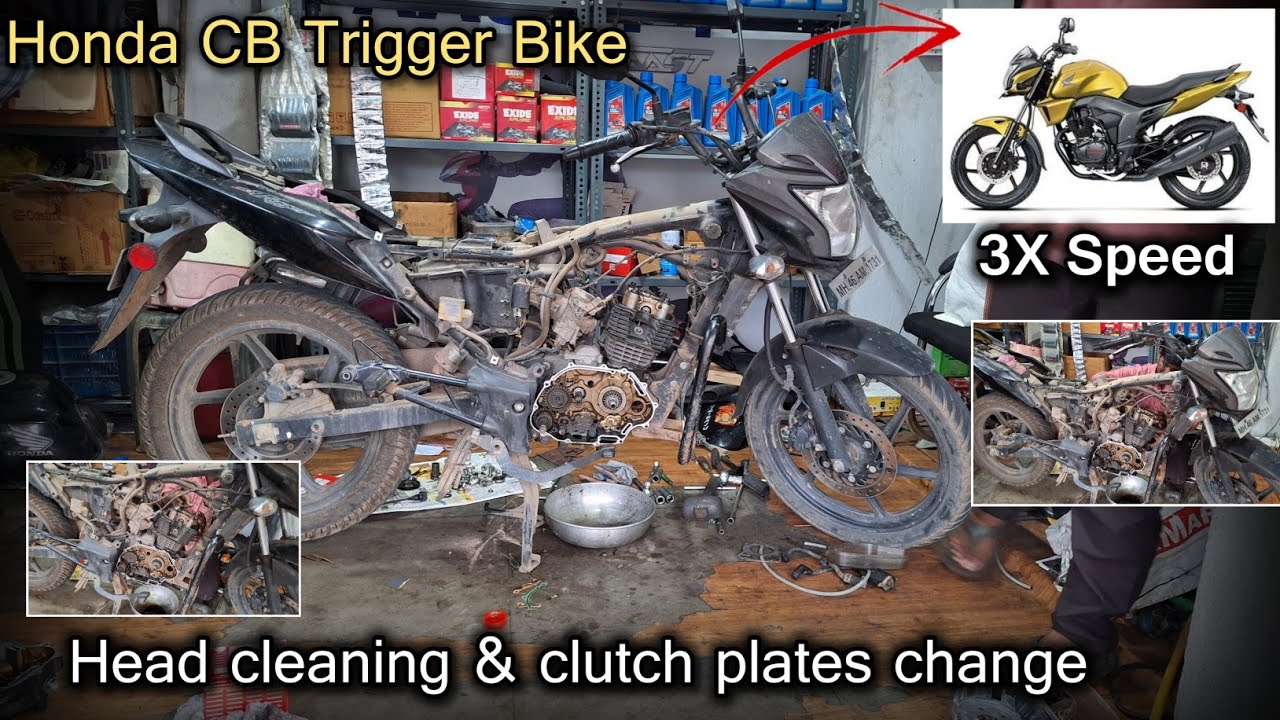 Honda CB Trigger Bike head cleaning and clutch plates change