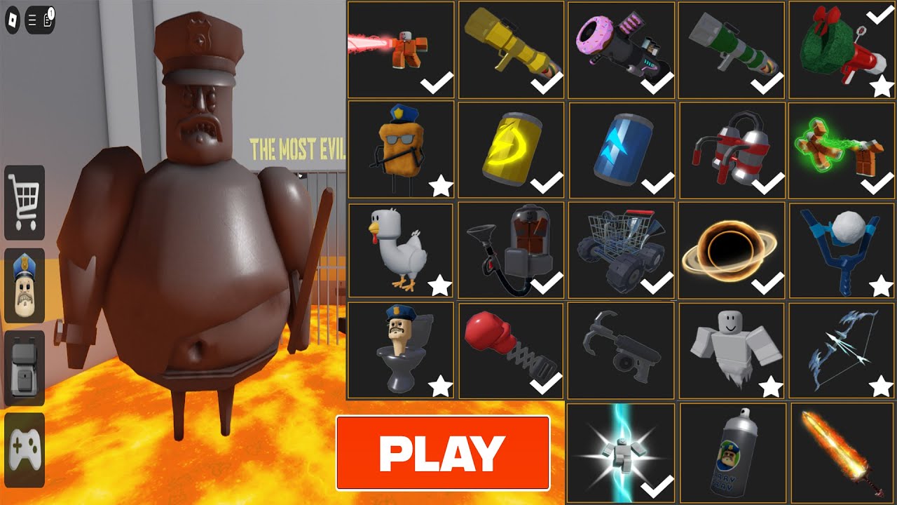BARRY'S PRISON RUN! (OBBY) LAVA MODE - Use All Items & All Bosses Unlocked: Alien, Barry, Grumpy