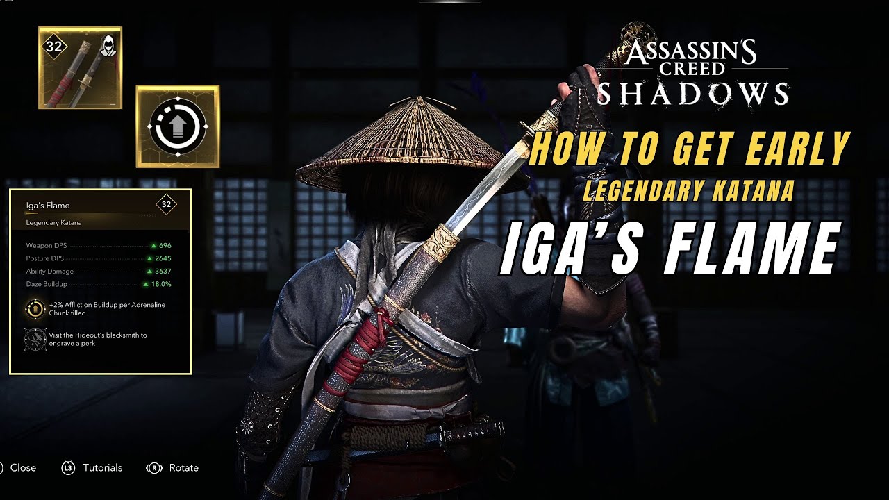 Get This Legendary Weapon EARLY! Iga&rsquo;s Flame Legendary Katana Location In AC Creed Shadows!!