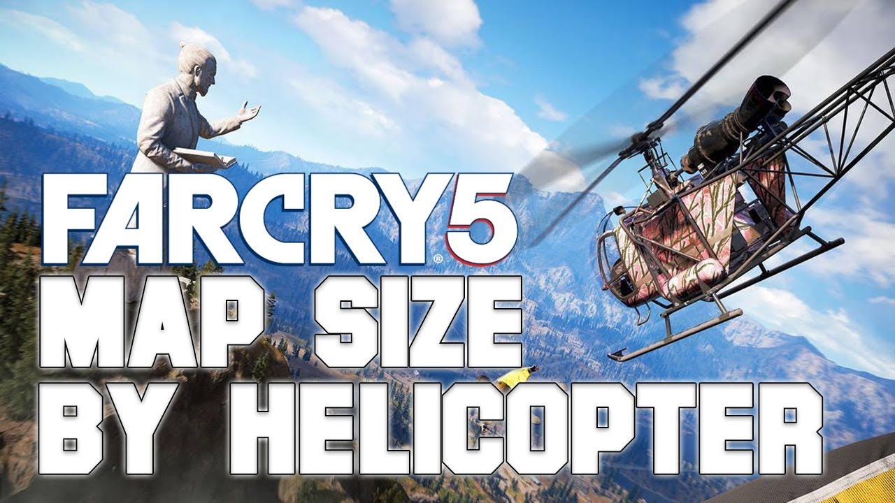 Far Cry 5 Map Size! - Flying across the map in a helicopter!