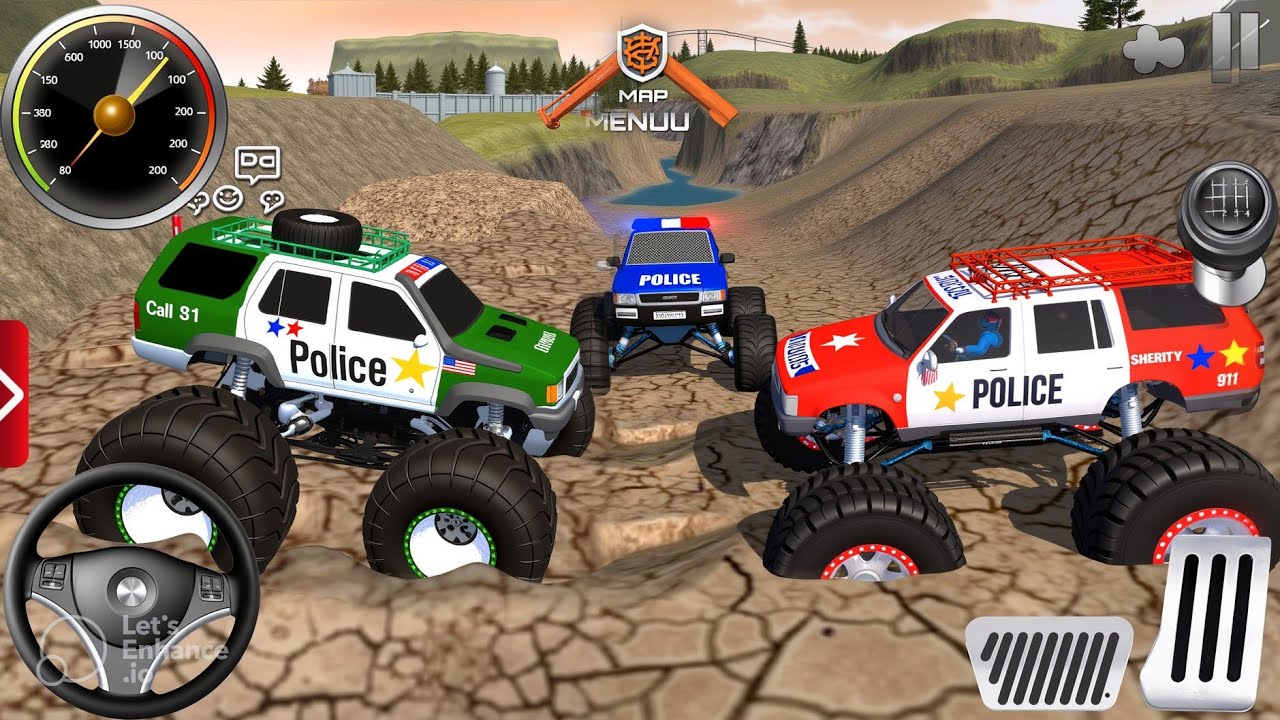 Juegos De Carros Police Monster Truck Impossible Driver Car Extreme Racing For Android Mud Gameplay