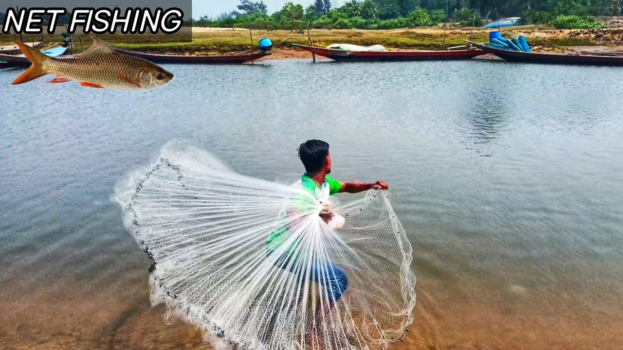 Cast Net Fishing | Fisherman vs River Catch Netting