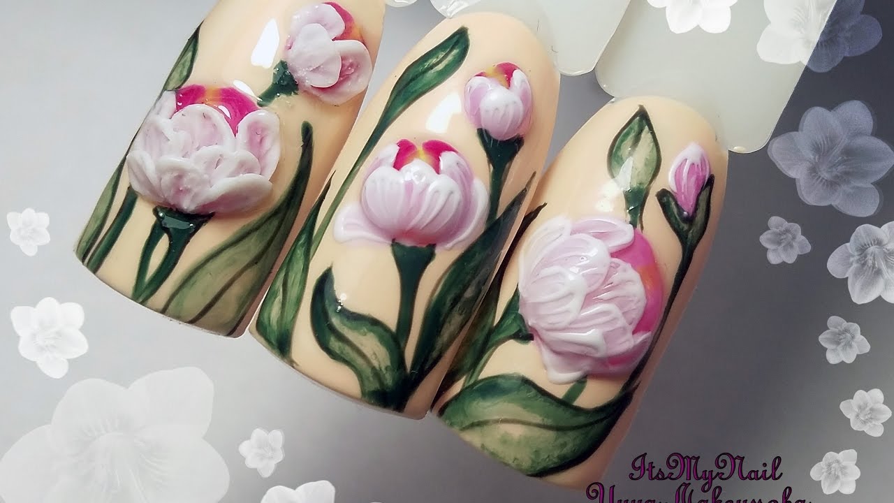 🌸Обьемный цветы на ногтях🌸3D цветы на ногтях🌸Дизайн ногтей гель лаком🌸Nail Design Shellac🌸