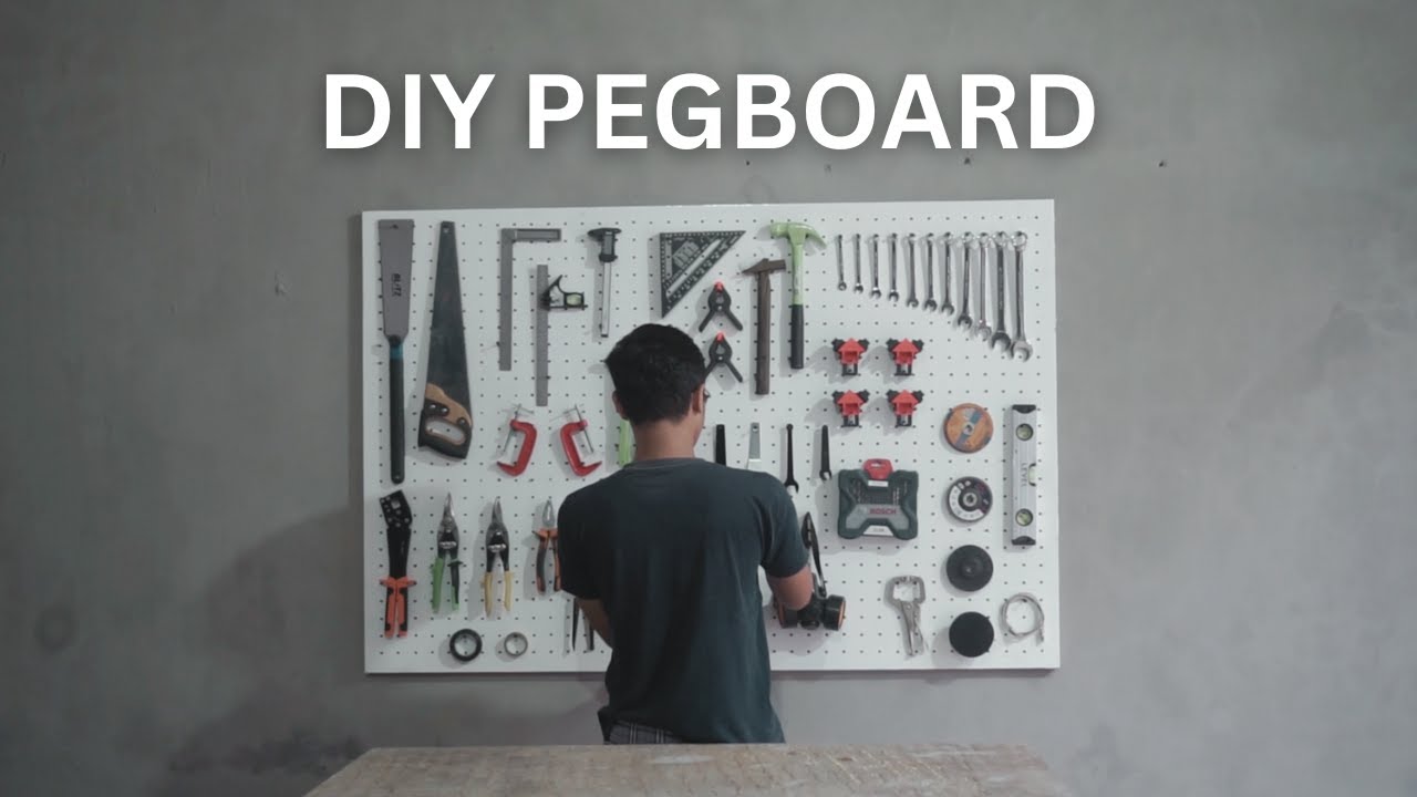 DIY cara membuat Pegboard dari triplek bekas, bikin perlengkapan tersusun lebih rapih