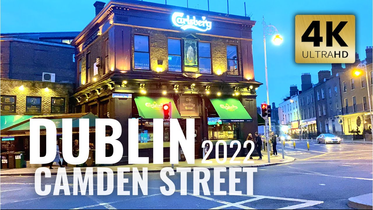 【4K】Dublin 2022 - 🍾 The Famous Bleeding Horse pub - Walk in Camden Street - Jan 2022 - 4K UHD 60fps