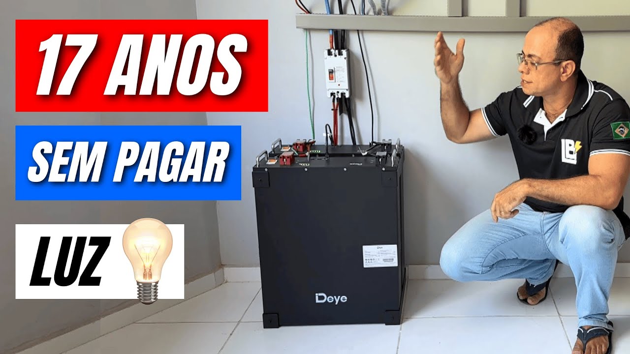17 anos SEM PAGAR energia com a bateria DEYE SE-G5.1