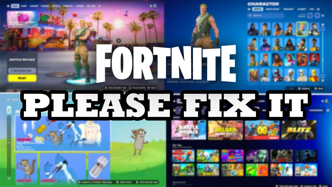 Пользовательский интерфейс Fortnite не работает...