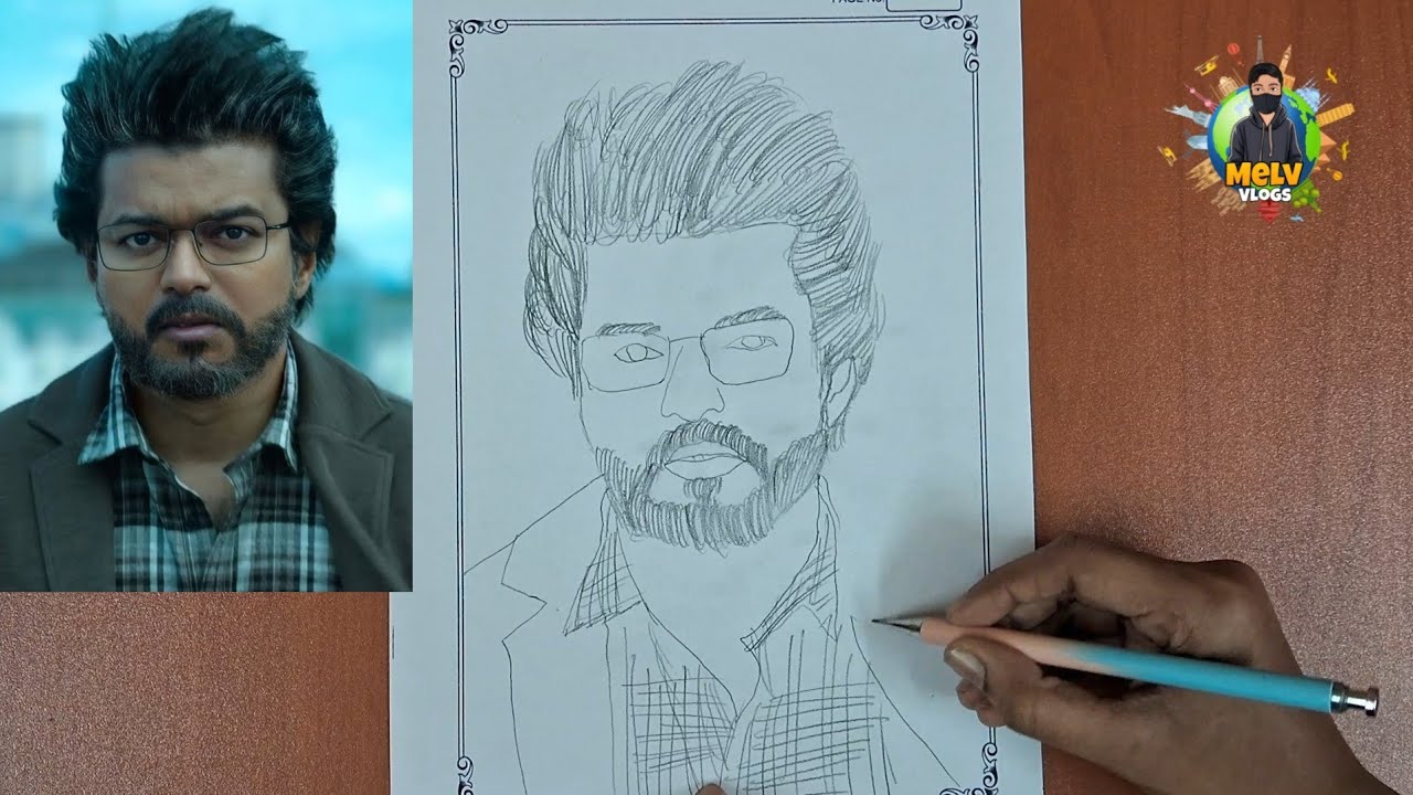 Thalapathy Vijay GOAT Ganthi Drawing | Melv Vlogs