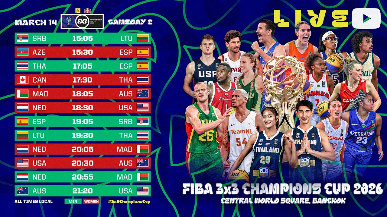 LIVE 🔴 FIBA 3x3 Sponsor | Red Bull Champions Cup 2026 | Day 2 - Session 1