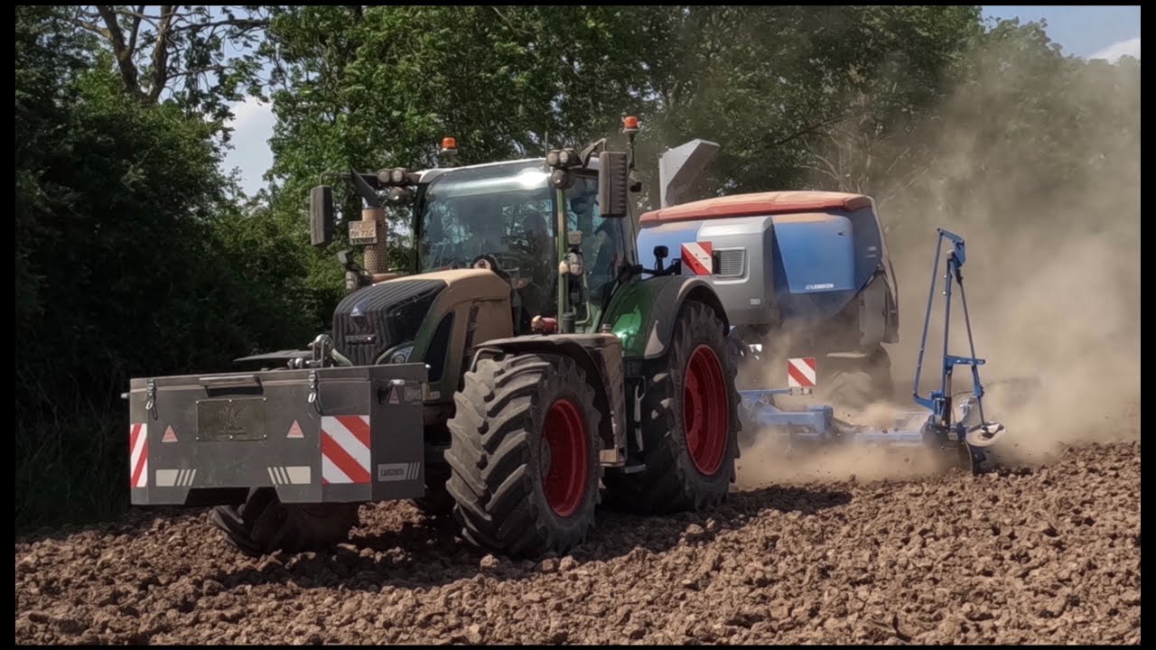 Maislegen mit Fendt 724 und Lemken Azurit ( Lohnunternehmen M-D Agrar)