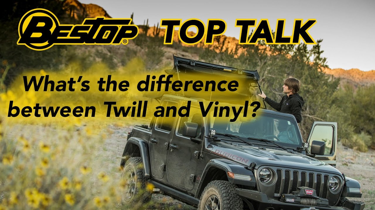 What is the difference between Bestop's Twill and vinyl materials?
