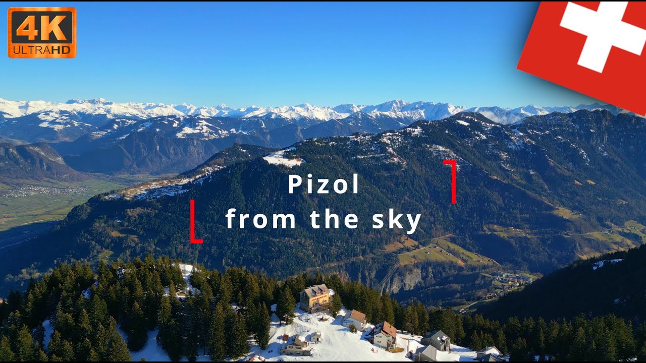 Pizol from the sky - Scenic flight - Swiss Alps - Mountains - Ski Resort - UltraHD 4K