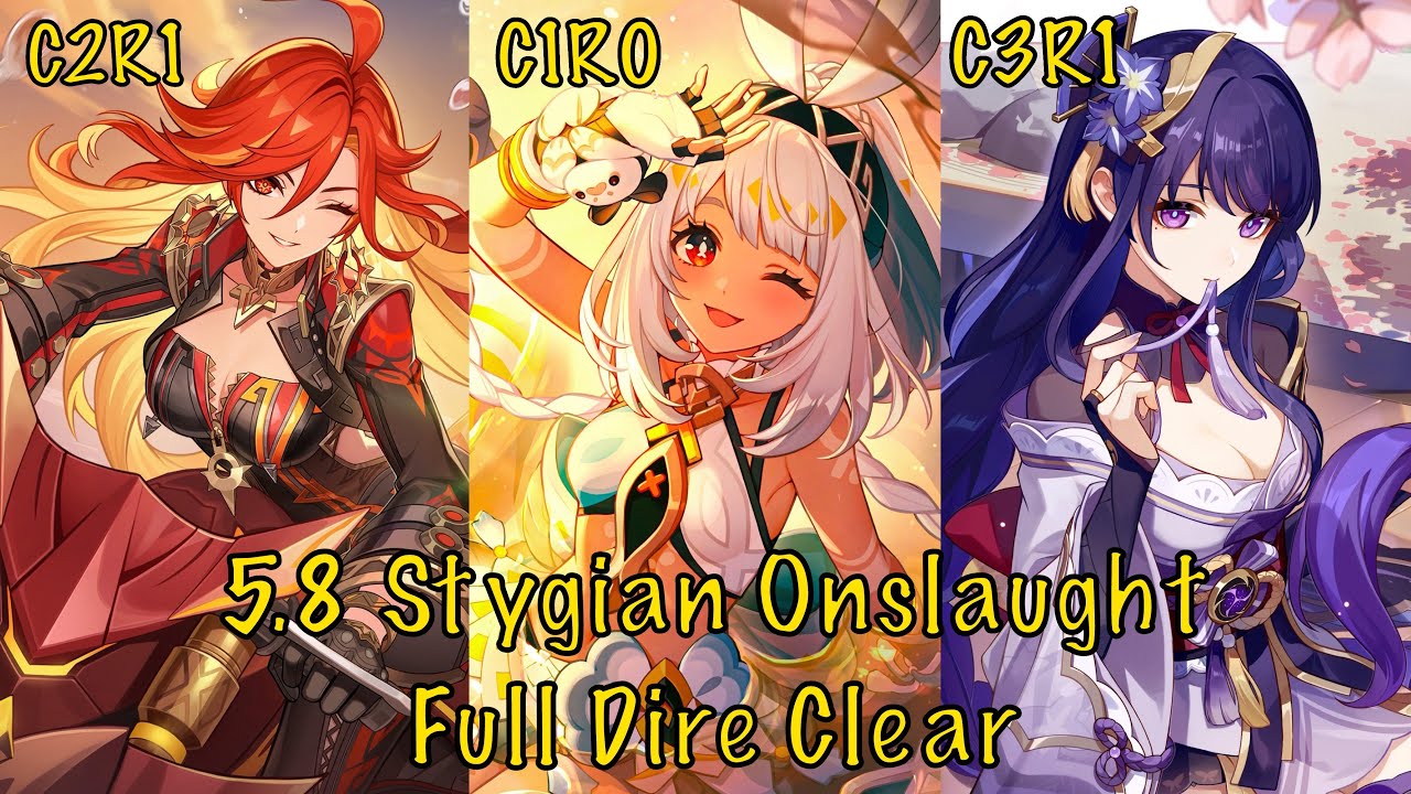 5.8 Stygian Onslaught C2 Mavuika x C1 Mualani x C3 Raiden Shogun 284s Dire Clear