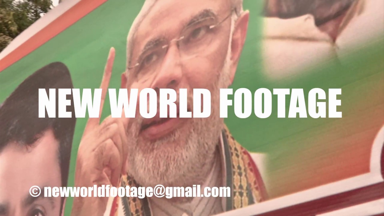 India, political rally of BJP Bharatiya Janata Party Delhi Narendra Modi poster