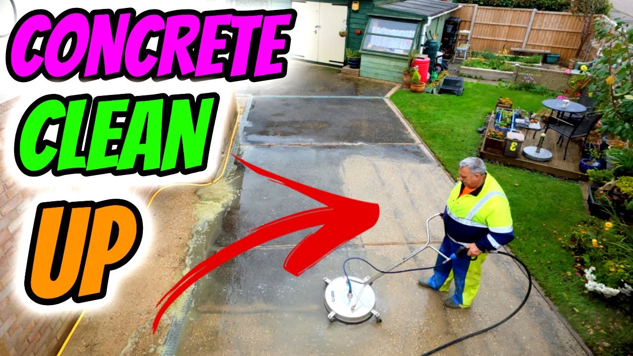 The EASY WAY to CLEAN Concrete FAST with a Pressure Washer Surface Cleaner