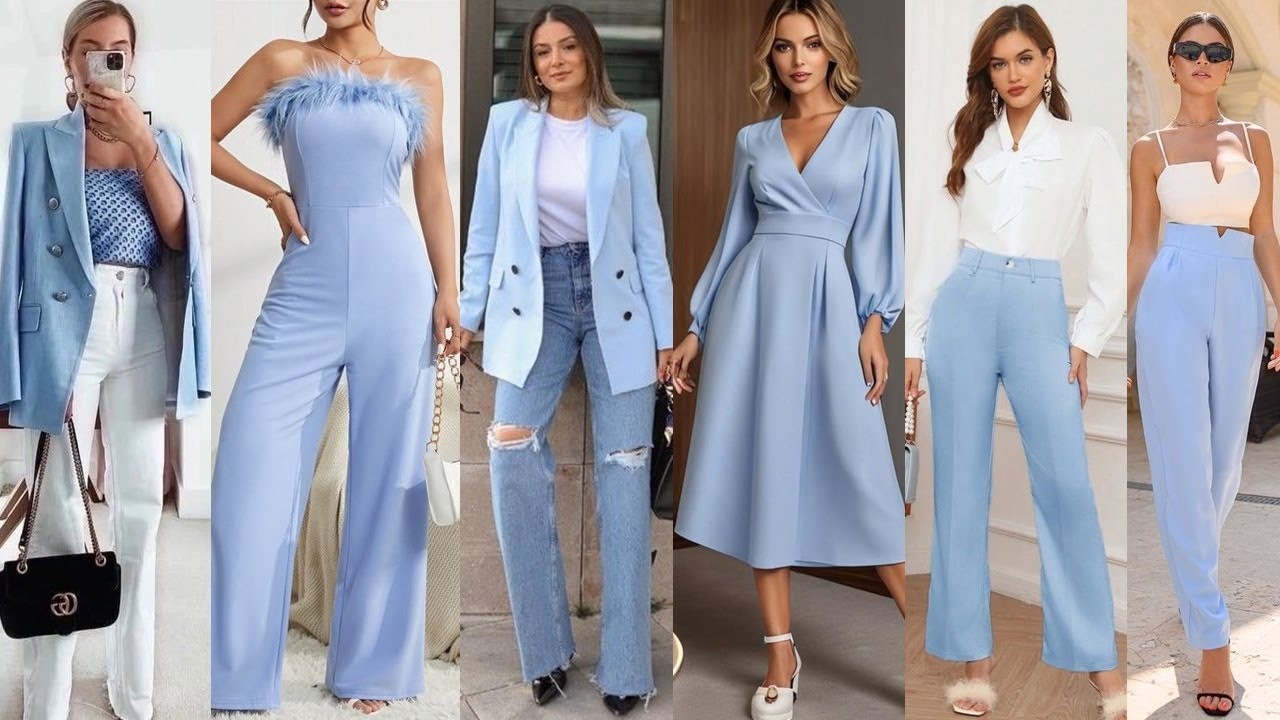 COLORES EN TENDENCIA 2024\ COMO COMBINAR EL COLOR CELESTE, AZUL CLARO O AZUL BEBÉ