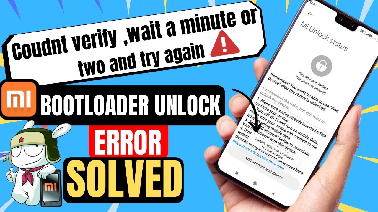 (Solution) Couldn’t Verify Wait A Minute or Two and Try Again | Mi Unlock Status | Unlock Bootloader