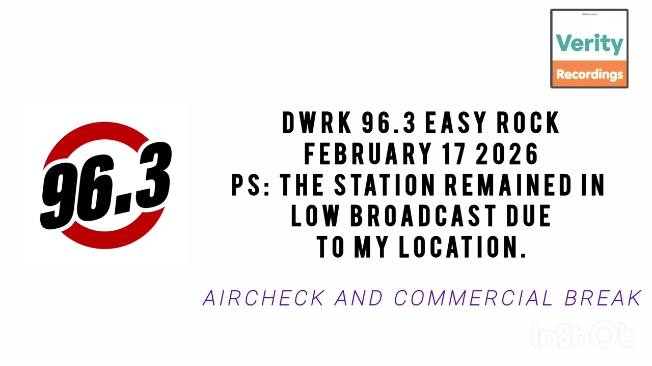 96.3 EASY ROCK Aircheck and Commercial Break (February 17 2026)