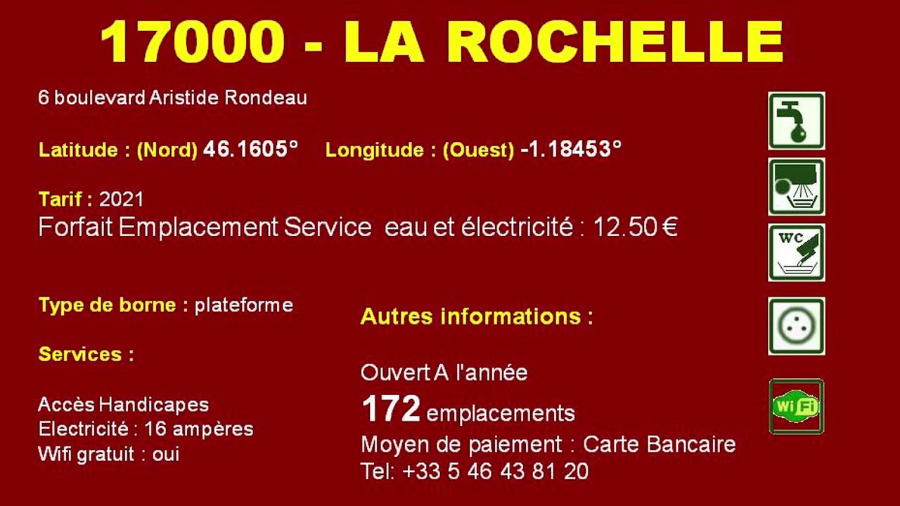 17 - LA ROCHELLE L'aire de camping car