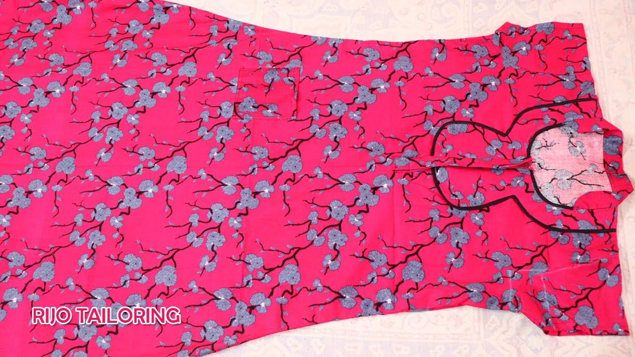 half collar neck nighty cutting and stitching in tamil | collar nighty cut and stitch easy method