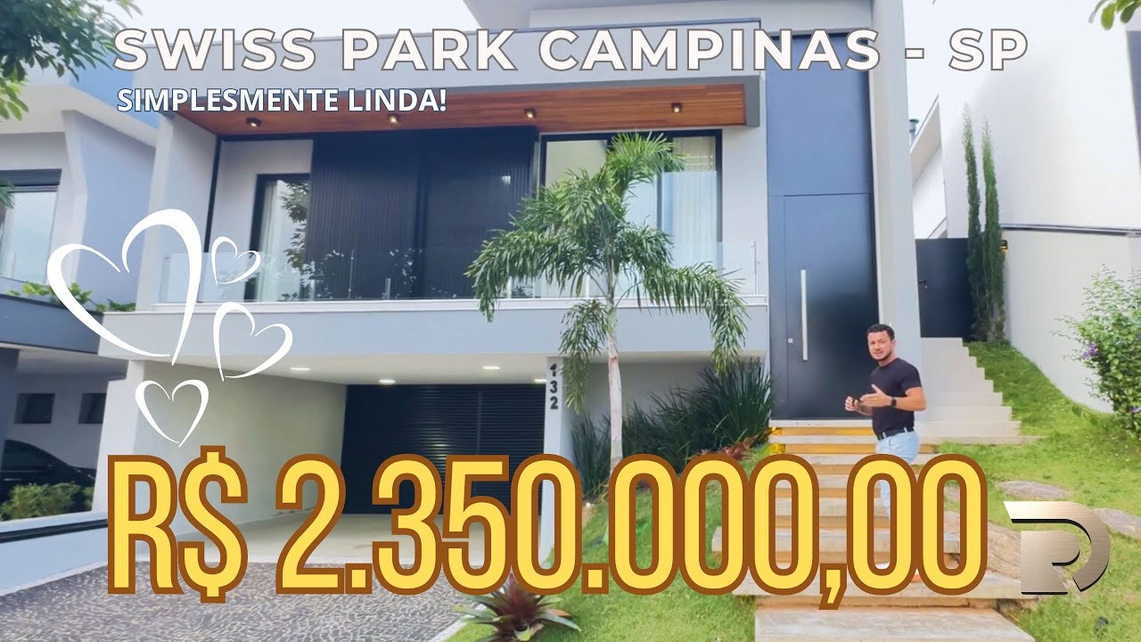 ⚜️CASA LINDA NO SWISS PARK CAMPINAS! 3 SUÍTES, ESCRITÓRIO, PISCINA AQUECIDA E QUINTAL PRIVATIVO❤️