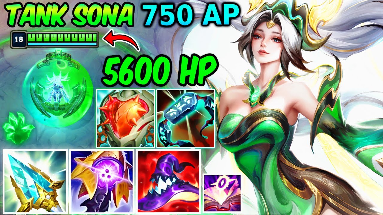 HEARTSTEEL TANK SONA MID 5600 HP & 750 AP | New Build & Runes | League of Legends