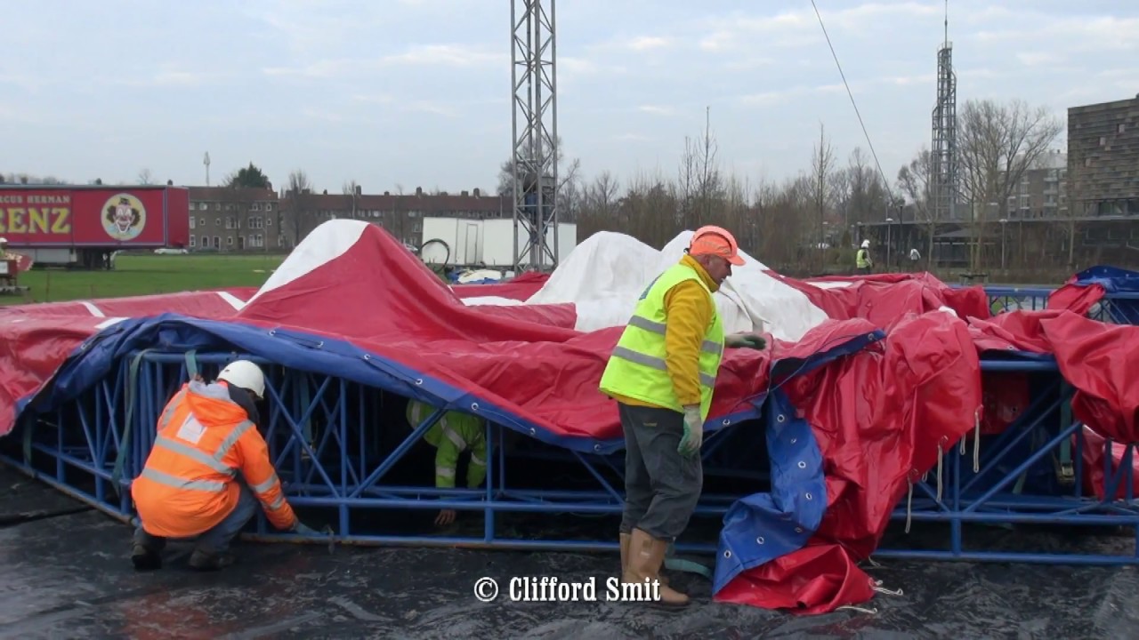 Circus Herman Renz 2016 Transport en opbouw Haarlem Deel 2