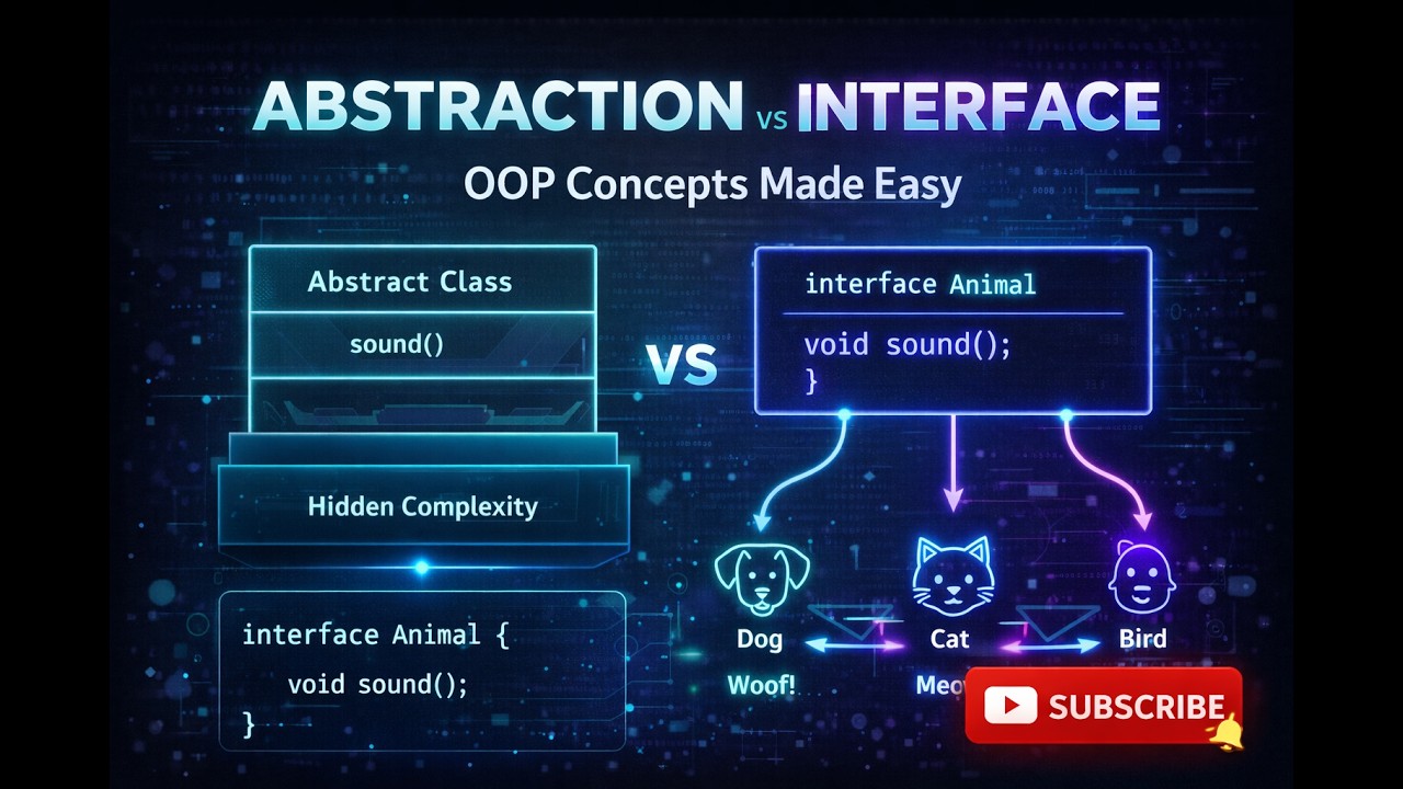 Abstraction vs Interface Explained in 15 Minutes | OOP Made Easy