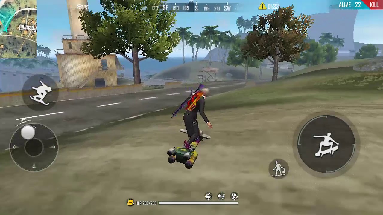 Using skateboard in free fire  / coming in ranked mode  😵😇🙏