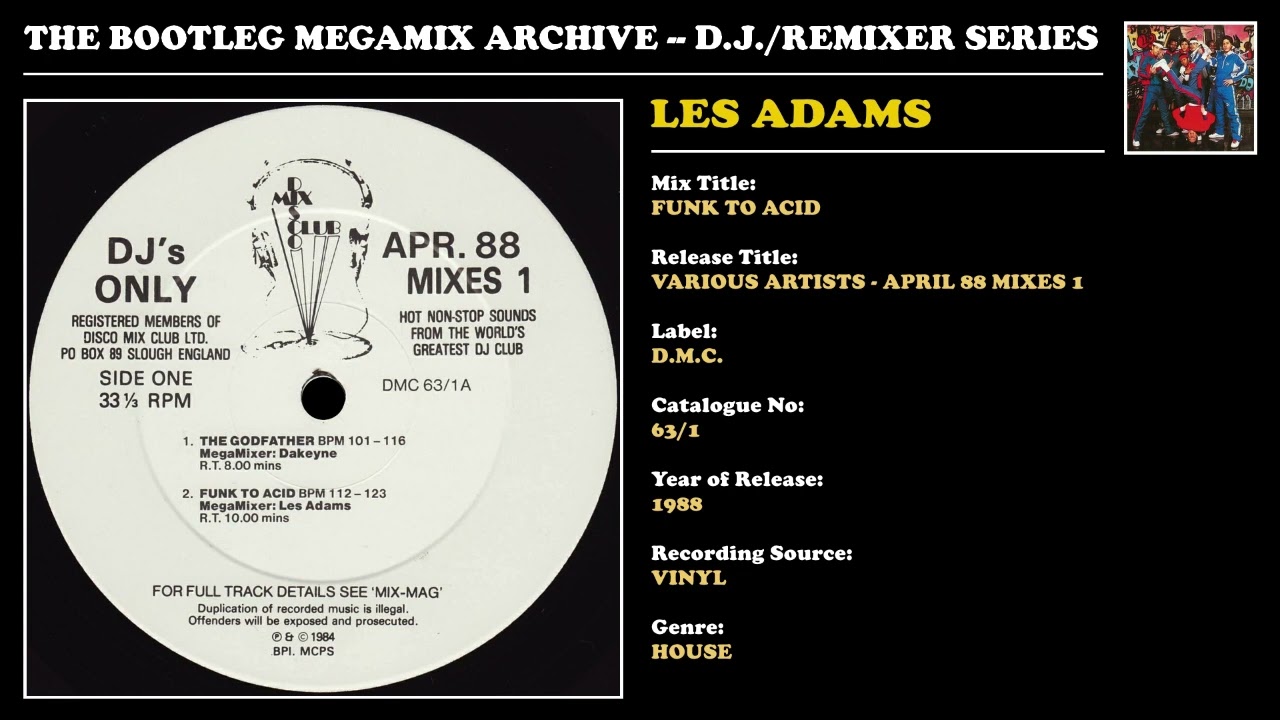 LES 'THE MIX DOCTOR' ADAMS * FUNK TO ACID * D.M.C. Records 63/1 * 1988