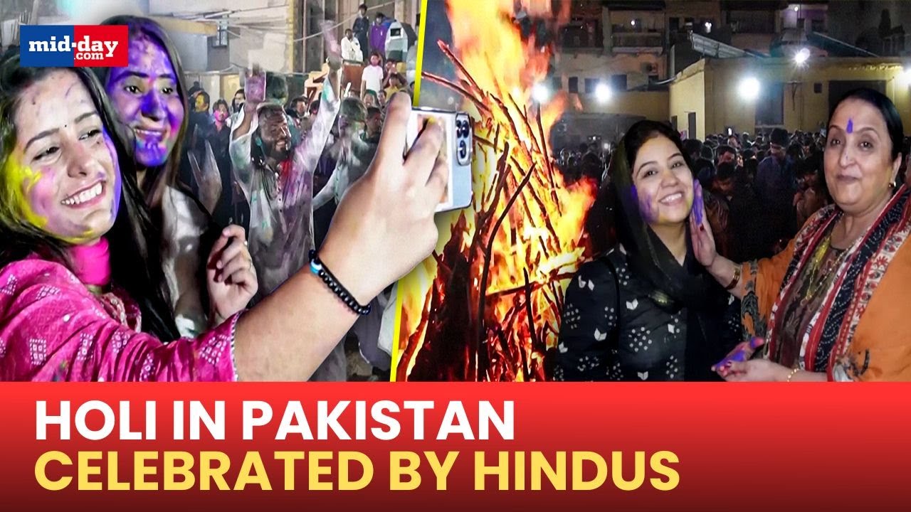 Holi 2025: Over 500 Pakistani Hindus celebrate Holi in Pakistan with Holik Dhahan and Bhajan