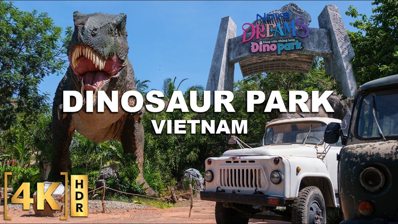 Full Tour at the LARGEST DINOSAUR PARK in Vietnam! DINO PARK NovaWorld Phan Thiet | T-REX BREAKOUT!