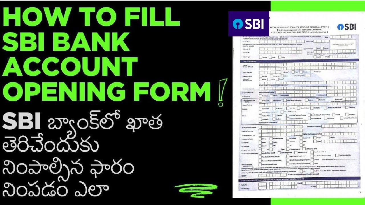 How to Fill SBI Saving and Current Account Opening Form 2025 in Telugu