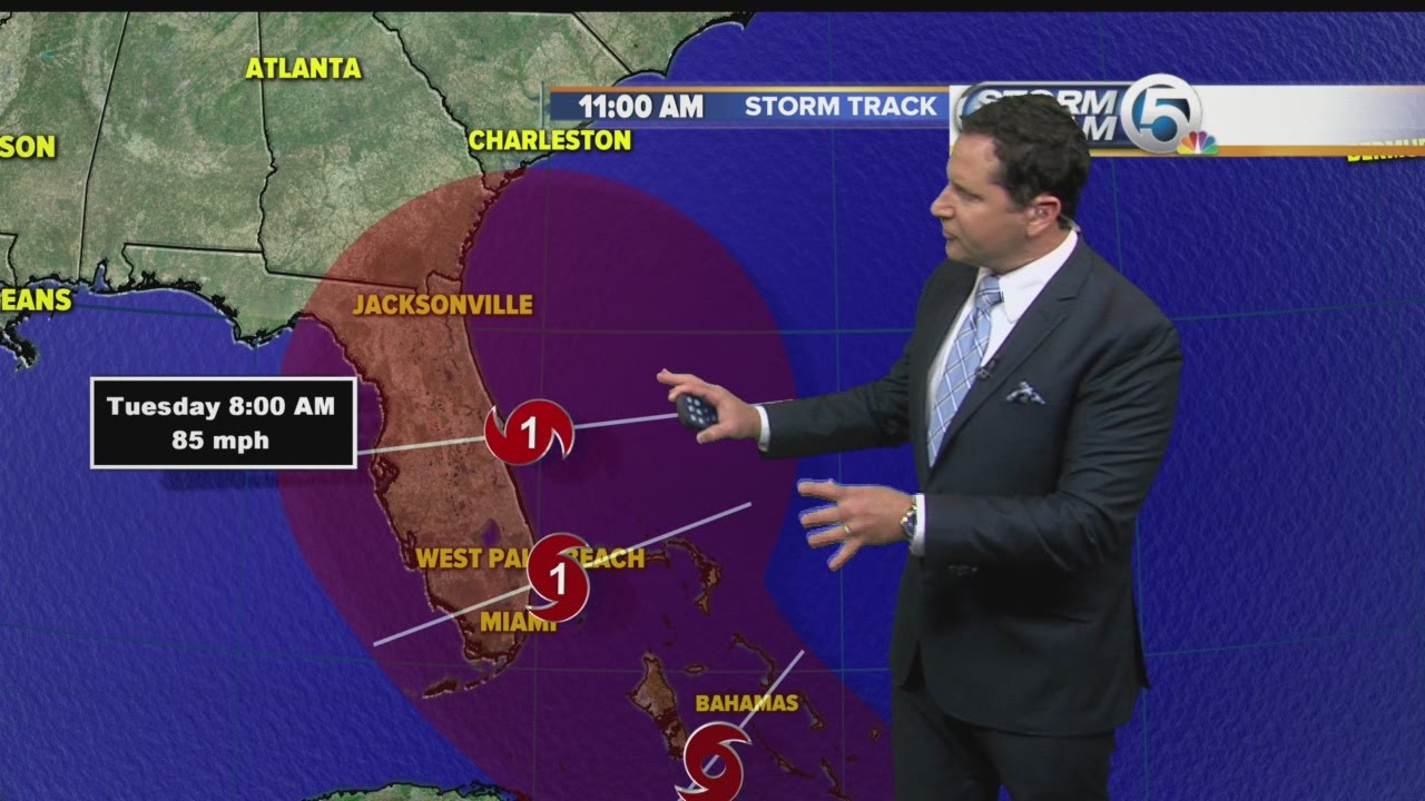 Tropical Storm Erika 11 a.m. Thursday Update: Cone shifts back west toward Florida