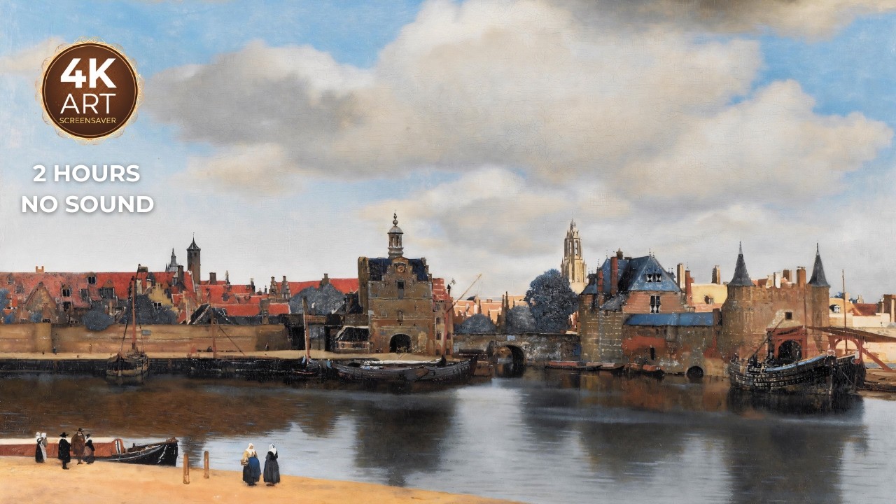 Vermeer View of Delft | 2 Hours No Sound Screensaver | The Most Beautiful Painting in the World?