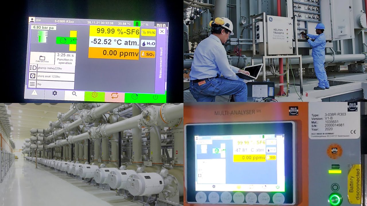 اختبار خصائص الغاز SF6 سادس فلوريد الكبريت اختبار نقطة الندى Dew point test اختبار قياس نسبة الرطوبة