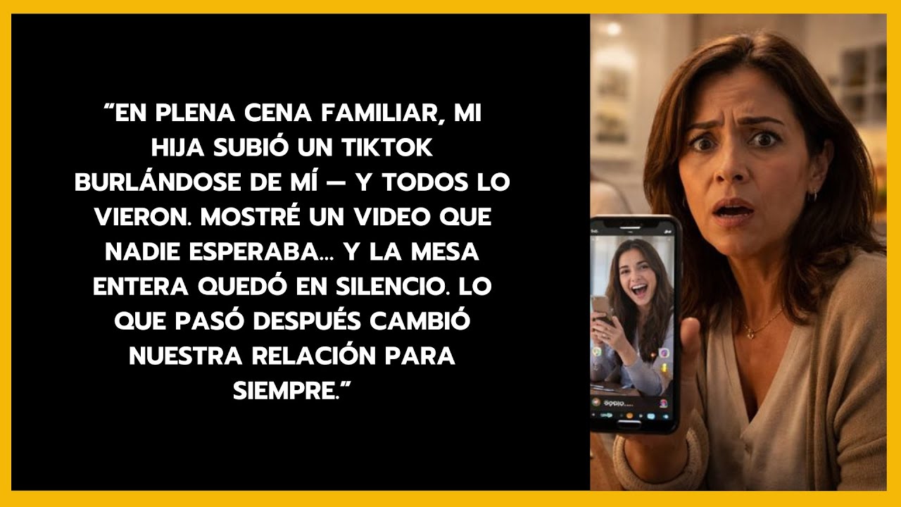 Mi hija subió un TikTok burlándose de mí en la cena familiar — mi respuesta enmudeció la mesa