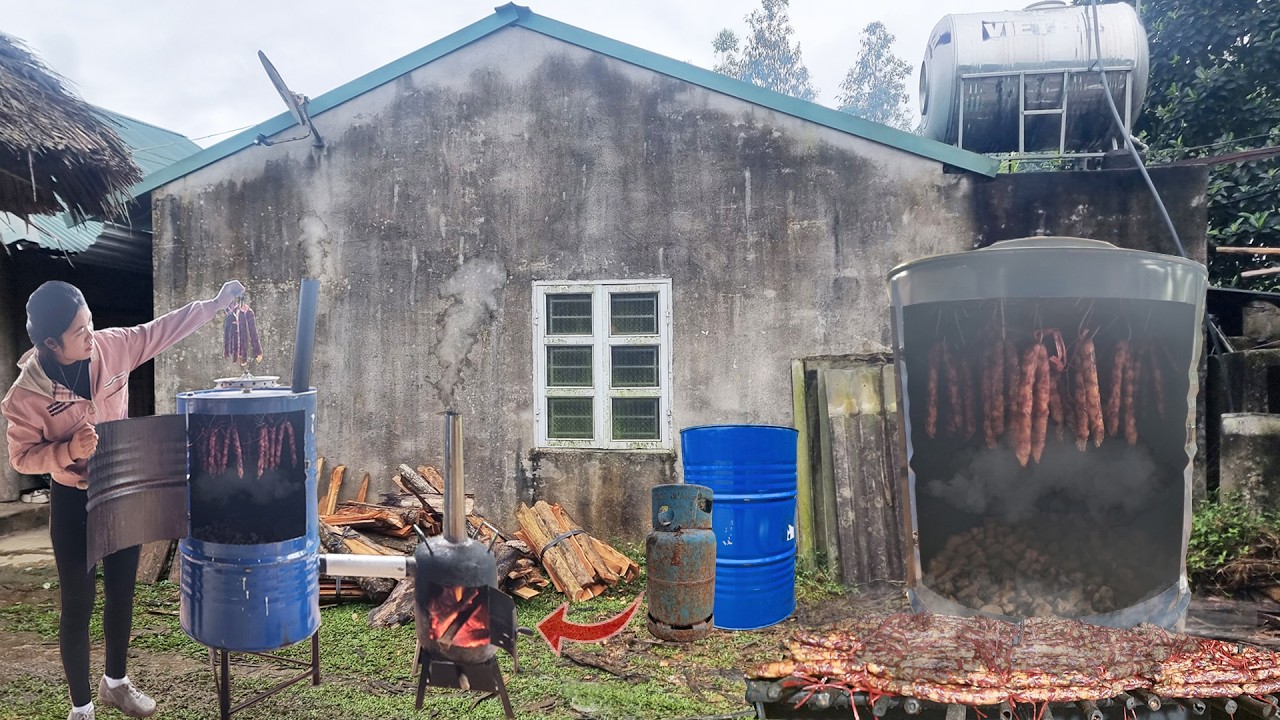 Turn Scrap Oil Drums & Old Gas Stoves into an Amazing Smoked Meat Dryer! 🔥