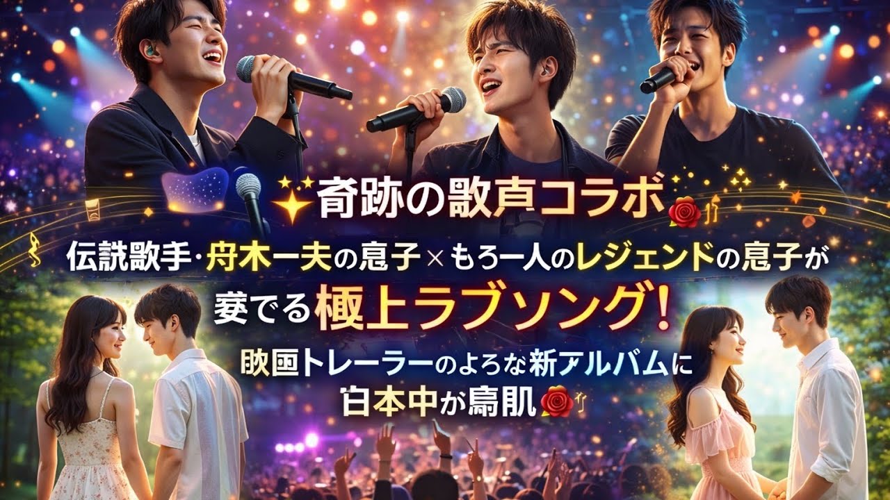 🌌🎙️💫【奇跡の歌声コラボ】伝説歌手・舟木一夫の息子 × もう一人のレジェンドの息子が奏でる極上ラブソング！映画トレーラーのような新アルバムに日本中が鳥肌🌹🎶🔥