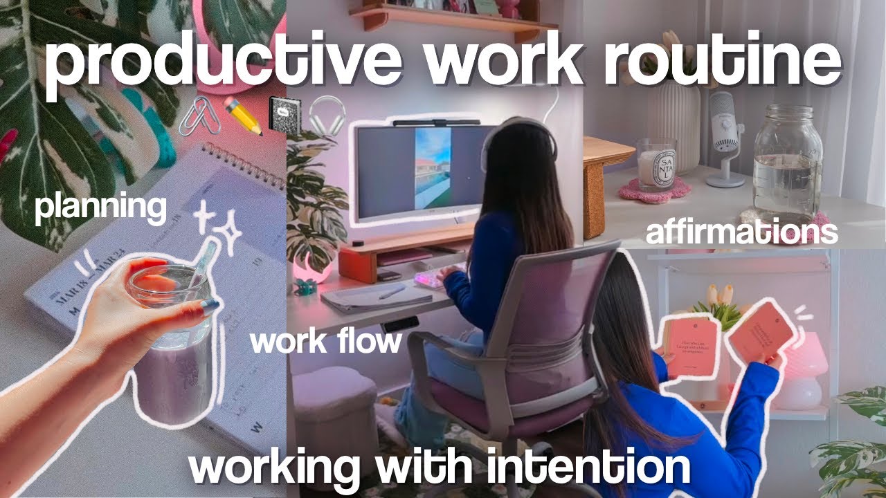 ✨☕remote working *productive* day in my life🌸 working from home & intentional routine