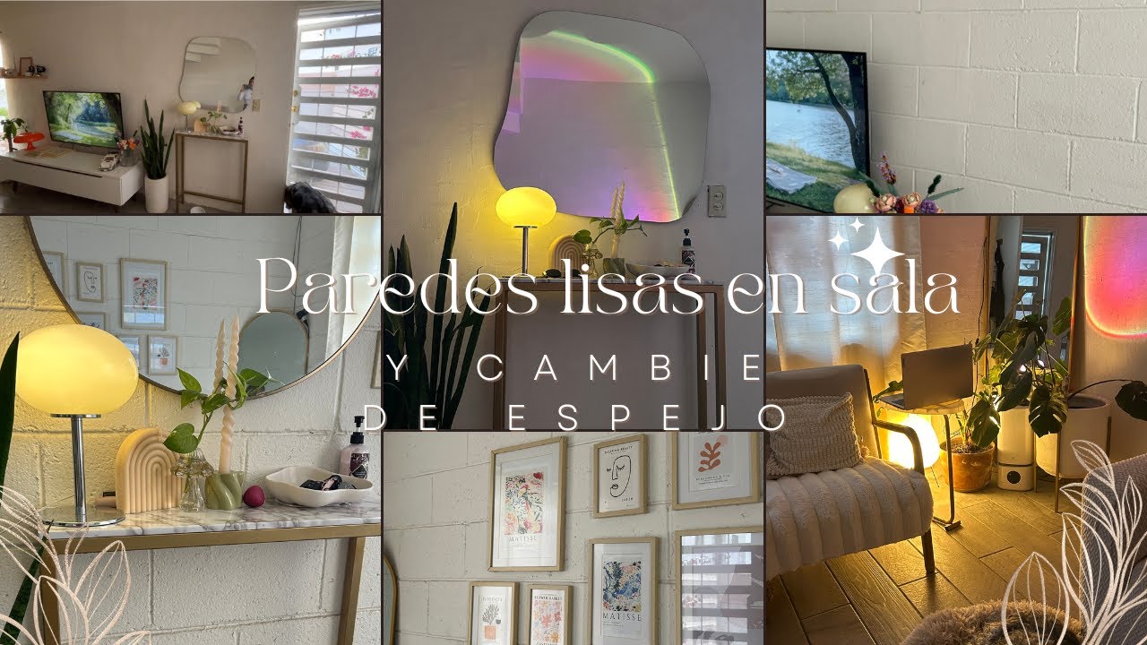 Revelación de paredes lisas en Sala 🏡💗🌸 y cambiamos de espejo 🪞