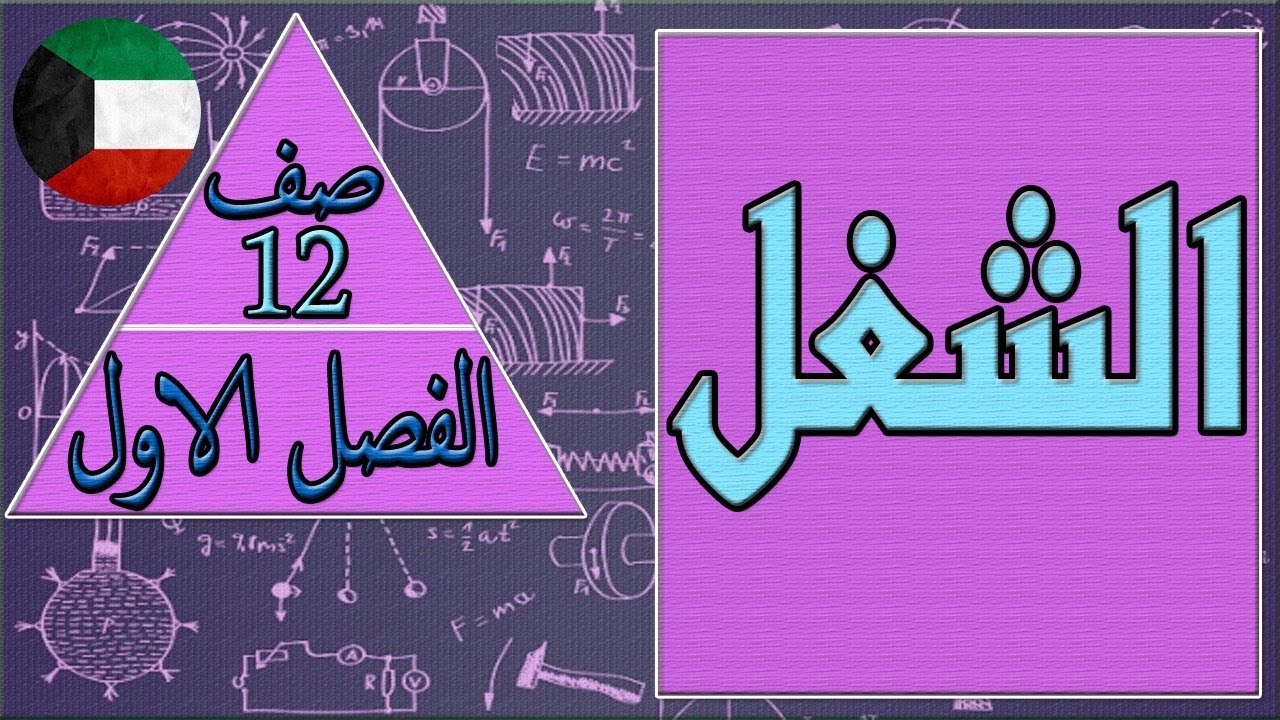 الشغل - فيزياء  - الصف الثاني عشر -  الفصل الاول كتاب الطالب , مهندس نايف العنزي