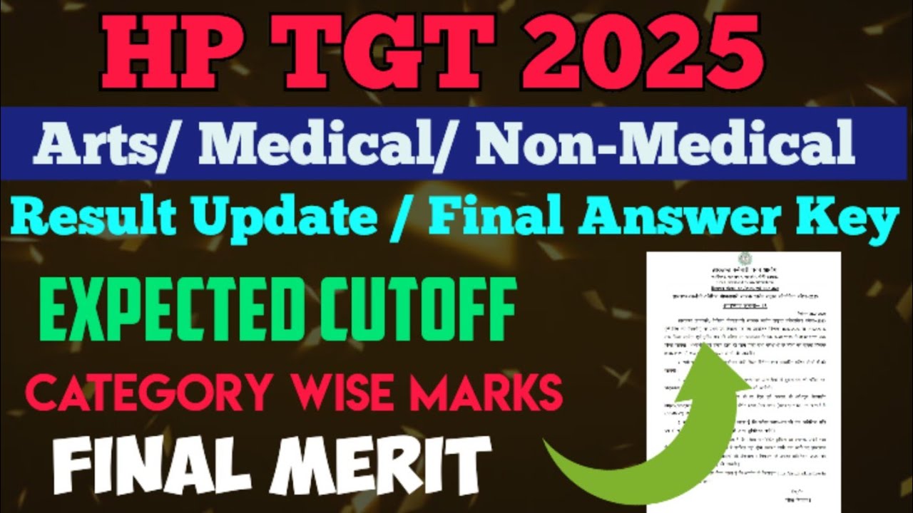 HP TGT 📢 RESULT UPDATE 🎯 DV Cutoff ✅ Final Merit 🎯 Result ‼️#hptgt #tgtarts