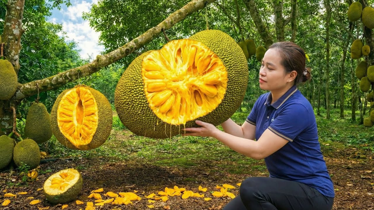 Harvesting 1000+ Giant Jackfruits and Selling Them At the Market, Caring for the Vegetable Garden
