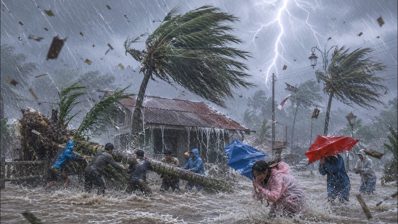 Indonesia is Destroyed! Giant Rainstorm and Tick Fog Submerged Village in Asia 🌪️🫣⛈️